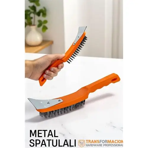 Modacar Metal Spatulalı Tel Fırça - Kazıma Fırçası Modacar Metal Spatulalı Tel Fırça - Kazıma Fırçası