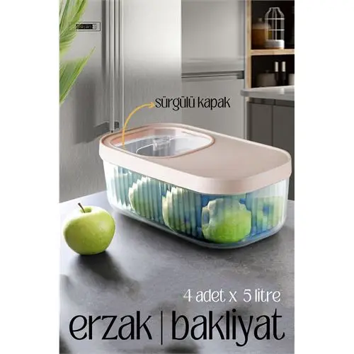 ModaCar MultiBox Erzak Bakliyat Kutusu Sürgülü Kapak 5 Litre 4 ADET ModaCar MultiBox Erzak Bakliyat Kutusu Sürgülü Kapak 5 Litre 4 ADET