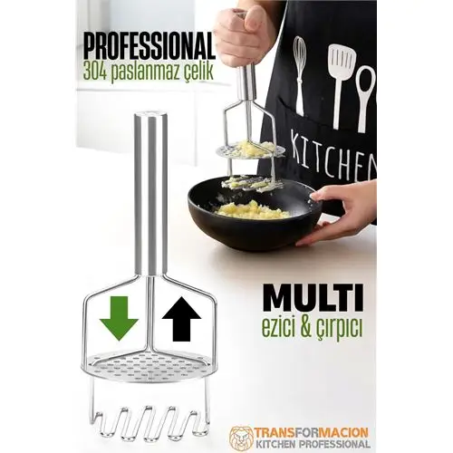 Modacar Patates Ezici Profesyonel 304 Paslanmaz Çelik Sıkıştırmalı Yüksek Basınca Dayanıklı Modacar Patates Ezici Profesyonel 304 Paslanmaz Çelik Sıkıştırmalı Yüksek Basınca Dayanıklı