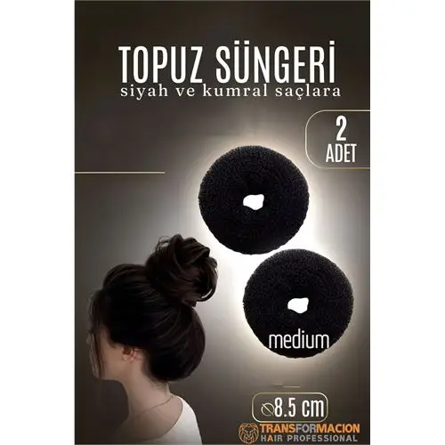 Modacar SİYAH Mini Saç Topuz Süngeri 2 ADET 8.5 CM Çap 3.5 cm Kalınlık Modacar SİYAH Mini Saç Topuz Süngeri 2 ADET 8.5 CM Çap 3.5 cm Kalınlık