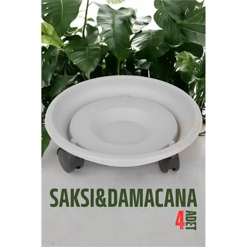 ModaCar Tekerlekli Saksı Altığı 4 ADET 37 CM BEYAZ ModaCar Tekerlekli Saksı Altığı 4 ADET 37 CM BEYAZ