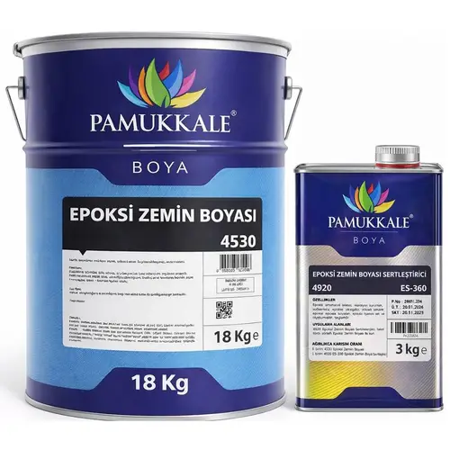 Pamukkale 4530 Solventli Epoksi Zemin Boyası 21 Kg Oksit Sarı Ral 1135