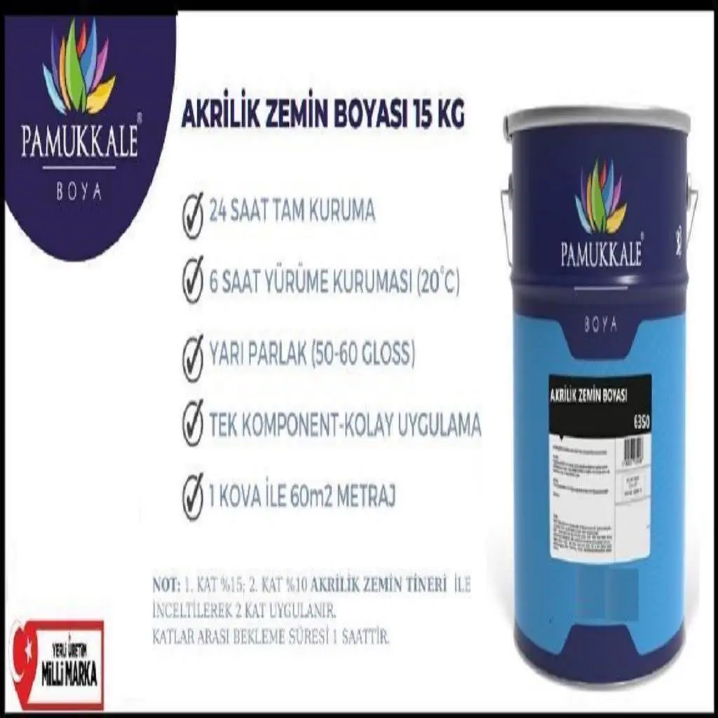 Pamukkale Akrilik Zemin Boyası 15 Kg Ral 7035 Açık Gri Pamukkale Akrilik Zemin Boyası 15 Kg Ral 7035 Açık Gri