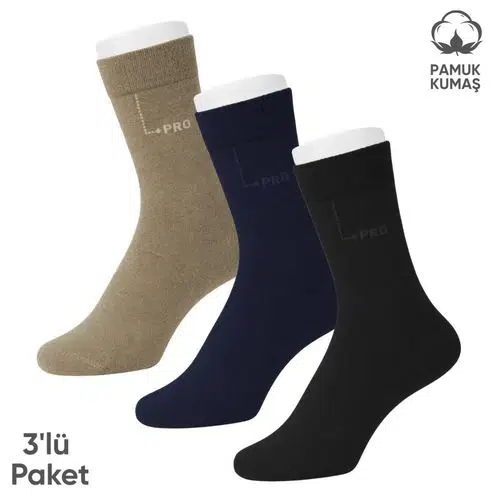 Pamuklu Erkek Soket Çorap - 3 Çift - Dikişsiz - Eyfel - 16656 - Set 2