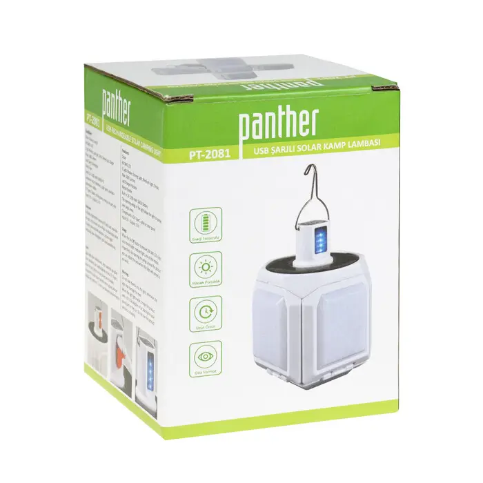 Panther USB Şarjlı Solar Kamp Lambası PT-2081 Panther USB Şarjlı Solar Kamp Lambası PT-2081
