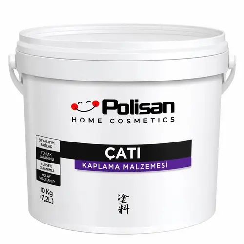 Polisan Çatı Uv Dirençli Elastik Su Yalıtım Kaplaması 10 Kg Beyaz