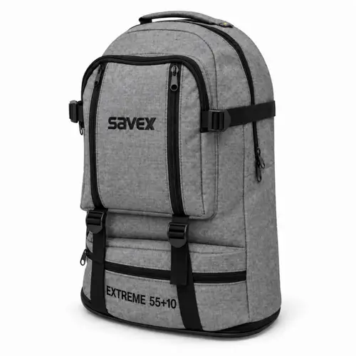 Profesyonel Körüklü Sırt Çantası - Savex - 55+10 LT - Gri