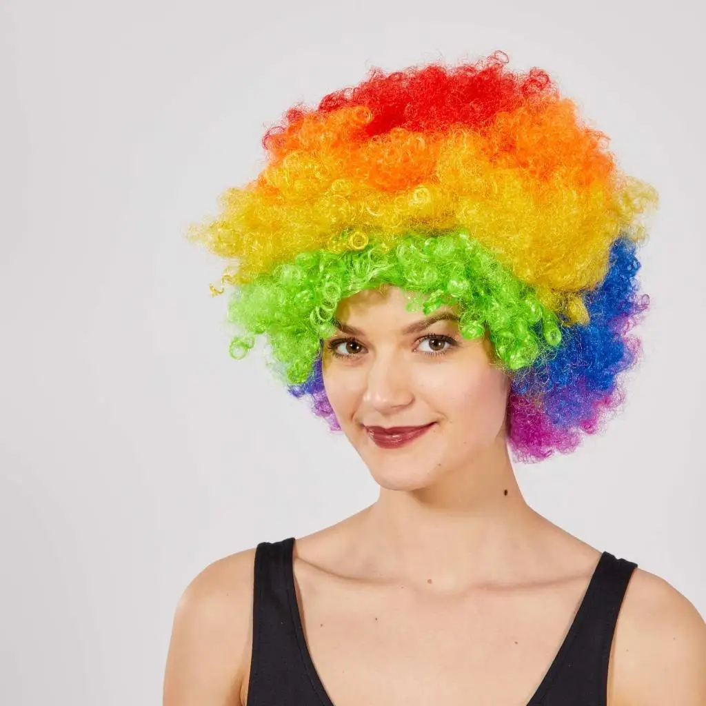 Rengarenk Kıvırcık Afro Bonus Peruk Rengarenk Kıvırcık Afro Bonus Peruk