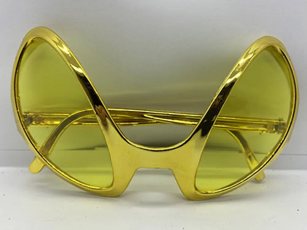 Retro Gözlük - 80 li 90 lı Yıllar Parti Gözlüğü Gold Renk 8x13 cm Retro Gözlük - 80 li 90 lı Yıllar Parti Gözlüğü Gold Renk 8x13 cm