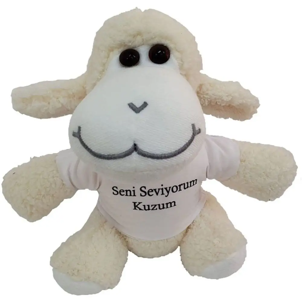 Seni Seviyorum Kuzum Tişörtlü Peluş Kuzu Seni Seviyorum Kuzum Tişörtlü Peluş Kuzu