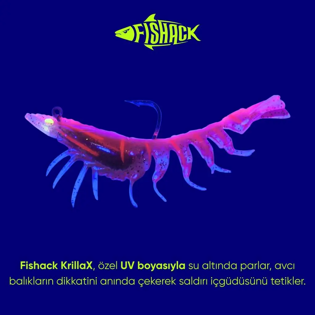 Silikon Karides Yem - 7g 75mm - Fishack Krillax - UV Boyalı - Candy Shrimp Silikon Karides Yem - 7g 75mm - Fishack Krillax - UV Boyalı - Candy Shrimp