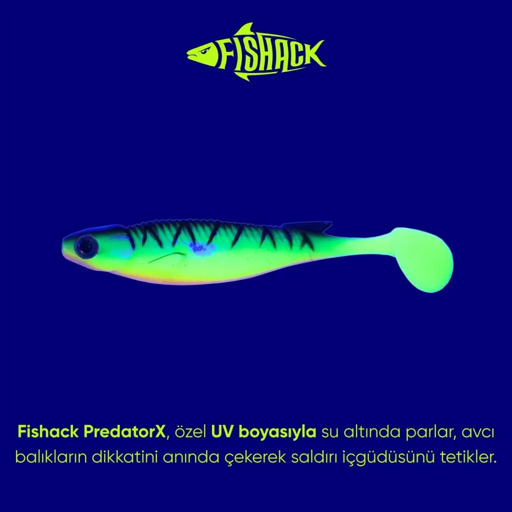Silikon Sahte Balık - 10g 100mm - Fishack PredatorX - UV Boyalı - Drill Silikon Sahte Balık - 10g 100mm - Fishack PredatorX - UV Boyalı - Drill