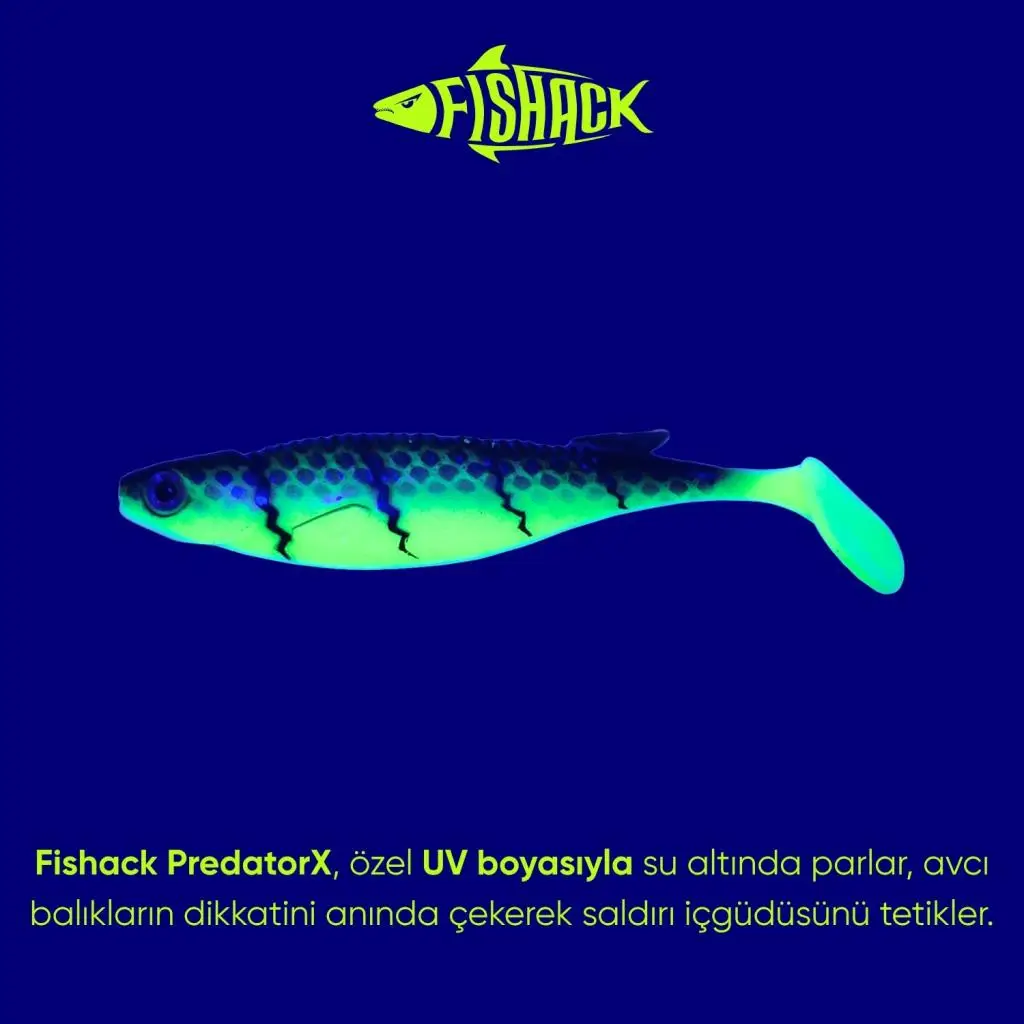 Silikon Sahte Balık - 10g 100mm - Fishack PredatorX - UV Boyalı - Radar Silikon Sahte Balık - 10g 100mm - Fishack PredatorX - UV Boyalı - Radar
