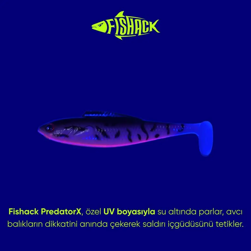 Silikon Sahte Balık - 4,5g 85mm - Fishack PredatorX - UV Boyalı - Dash Silikon Sahte Balık - 4,5g 85mm - Fishack PredatorX - UV Boyalı - Dash