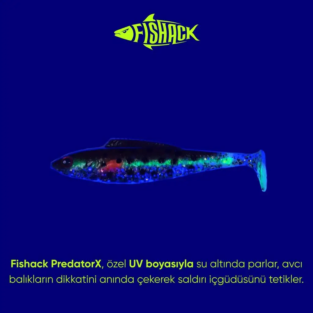 Silikon Sahte Balık - 4,5g 85mm - Fishack PredatorX - UV Boyalı - Fleck Silikon Sahte Balık - 4,5g 85mm - Fishack PredatorX - UV Boyalı - Fleck