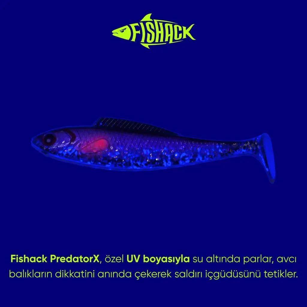 Silikon Sahte Balık - 4,5g 85mm - Fishack PredatorX - UV Boyalı - Ghosty Silikon Sahte Balık - 4,5g 85mm - Fishack PredatorX - UV Boyalı - Ghosty