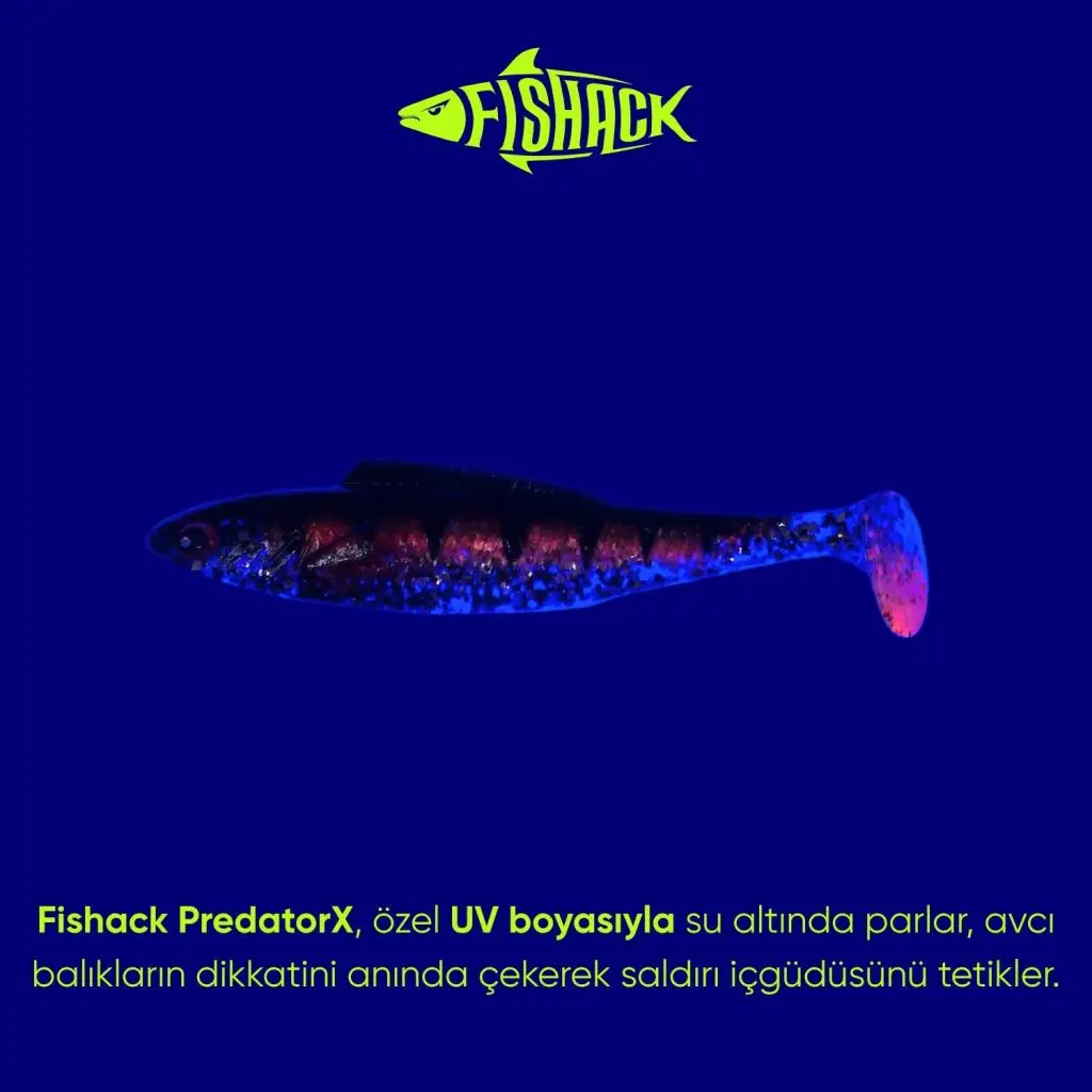 Silikon Sahte Balık - 4,5g 85mm - Fishack PredatorX - UV Boyalı - Spark Silikon Sahte Balık - 4,5g 85mm - Fishack PredatorX - UV Boyalı - Spark