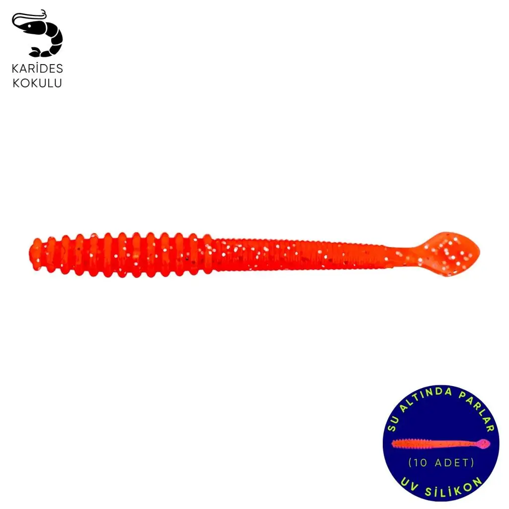 Silikon Sahte Kurt Yem - 2,2g 87mm - Fishack Wormix - UV Boyalı - Flare Silikon Sahte Kurt Yem - 2,2g 87mm - Fishack Wormix - UV Boyalı - Flare