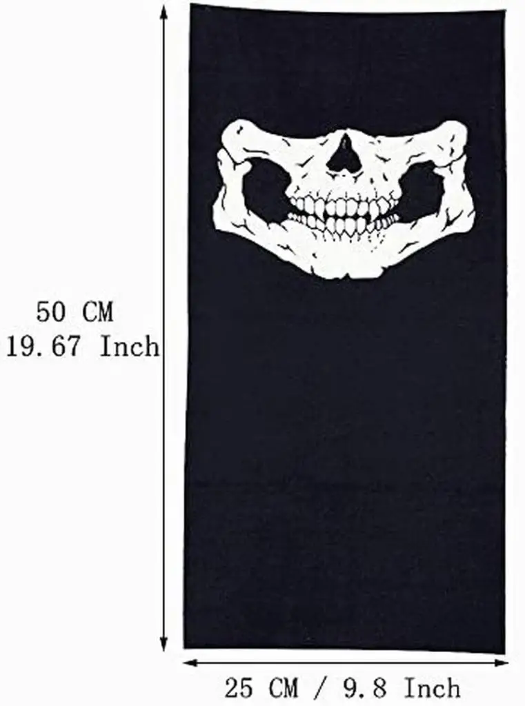 Siyah Renk Dikişsiz Çok Fonksiyonlu Çene Kafatası Yüz Maskesi Baf Buff Bandana Boyunluk Bileklik Siyah Renk Dikişsiz Çok Fonksiyonlu Çene Kafatası Yüz Maskesi Baf Buff Bandana Boyunluk Bileklik