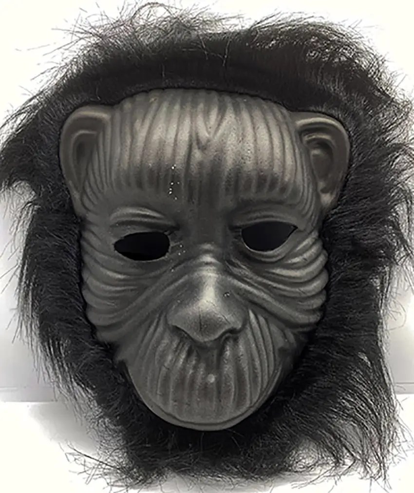 Siyah Renk Eva Goril Maskesi - Siyah Peluşlu Tüylü Orangutan Maskesi Siyah Renk Eva Goril Maskesi - Siyah Peluşlu Tüylü Orangutan Maskesi