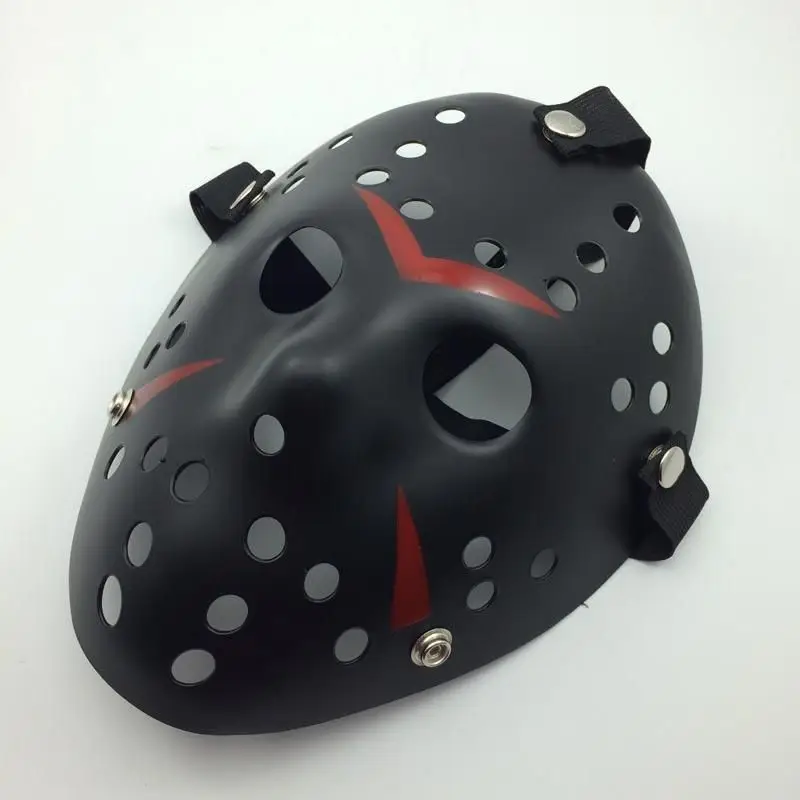 Siyah Renk Kırmızı Çizgili Tam Yüz Hokey Jason Maskesi Hannibal Maskesi Siyah Renk Kırmızı Çizgili Tam Yüz Hokey Jason Maskesi Hannibal Maskesi