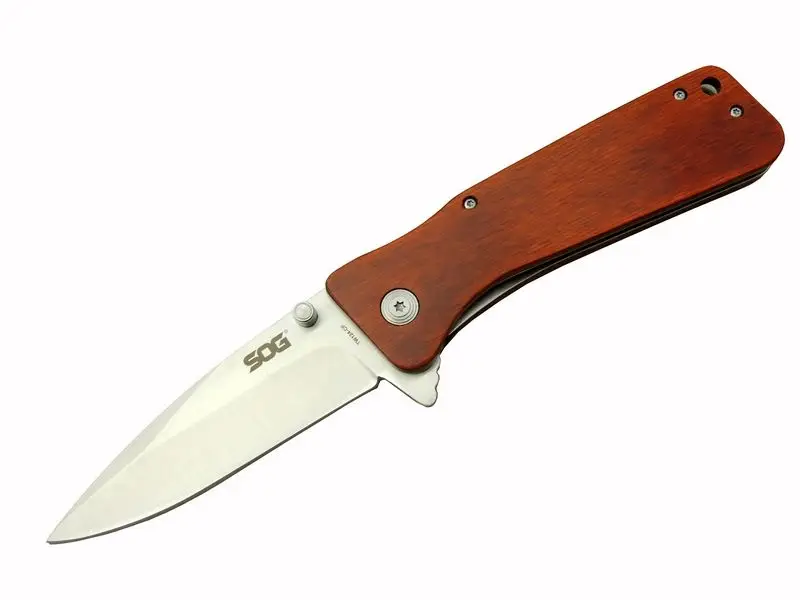 SOG TWI24-CP RD Outdoor Çakı 23 cm - Ahşap Saplı, Otomatik, Kılıflı SOG TWI24-CP RD Outdoor Çakı 23 cm - Ahşap Saplı, Otomatik, Kılıflı