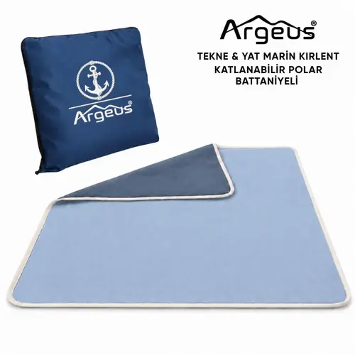 Tekne & Yat Marin Kırlent - Katlanır Battaniye ve Minder - Argeus - Çapa - Mavi