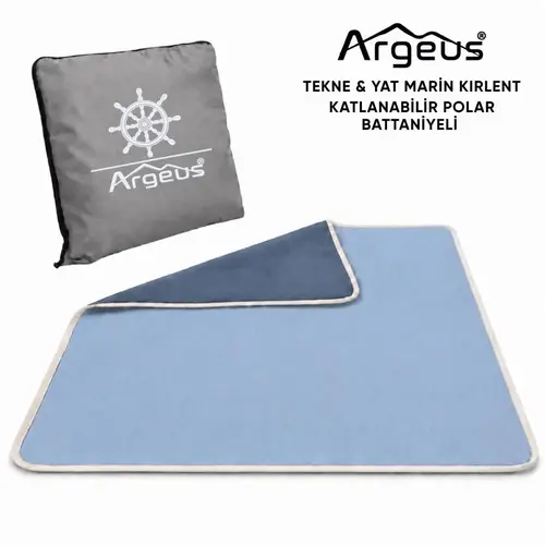 Tekne & Yat Marin Kırlent - Katlanır Battaniye ve Minder - Argeus - Dümen - Gri