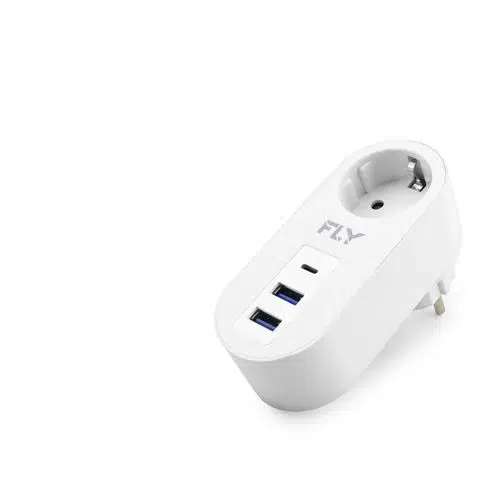 Topraklı Termal Akım Korumalı Priz Adaptörü 2 Usb 1 Type-c 3400-01
