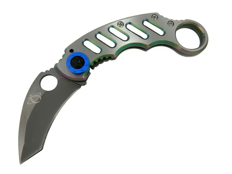 X05BL Gümüş Karambit 17 cm - Metal Saplı, Manuel X05BL Gümüş Karambit 17 cm - Metal Saplı, Manuel
