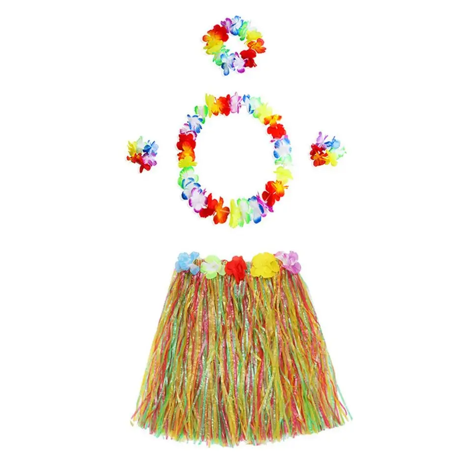 Yetişkin ve Çocuk Uyumlu Luau Aloha Hawaii Kolye Renkli Etek Taç ve Bileklik Seti Yetişkin ve Çocuk Uyumlu Luau Aloha Hawaii Kolye Renkli Etek Taç ve Bileklik Seti