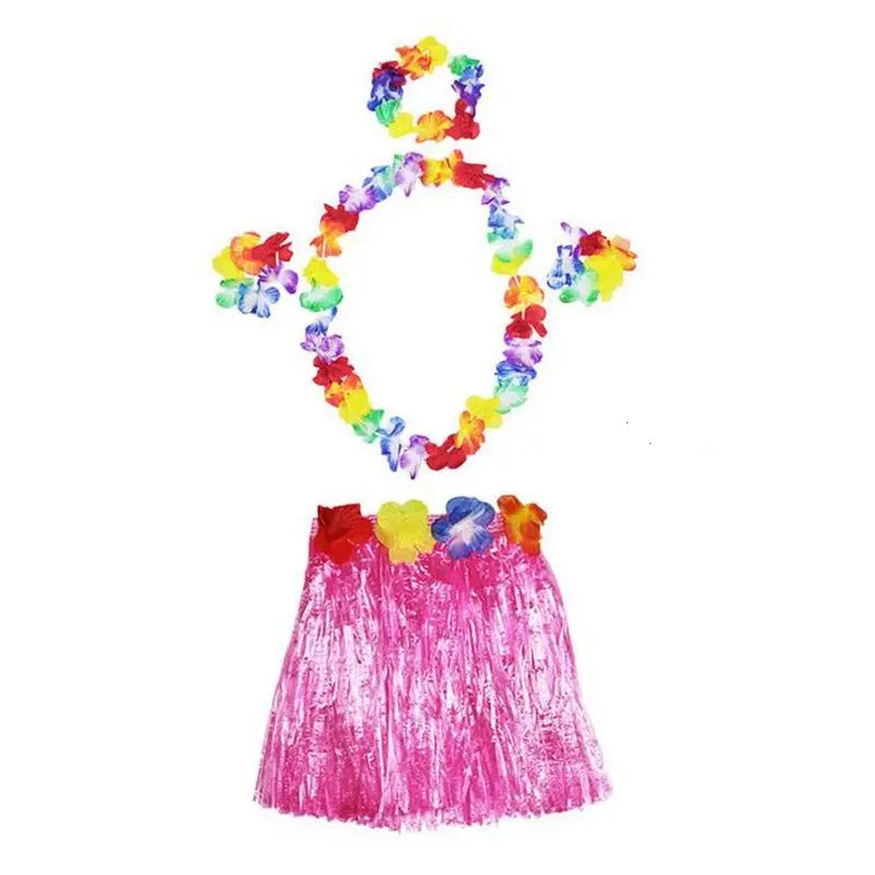 Yetişkin ve Çocuk Uyumlu Luau Aloha Hawaii Pembe Etek ve Renkli Kolye Taç 2 Adet Bileklik Seti Yetişkin ve Çocuk Uyumlu Luau Aloha Hawaii Pembe Etek ve Renkli Kolye Taç 2 Adet Bileklik Seti