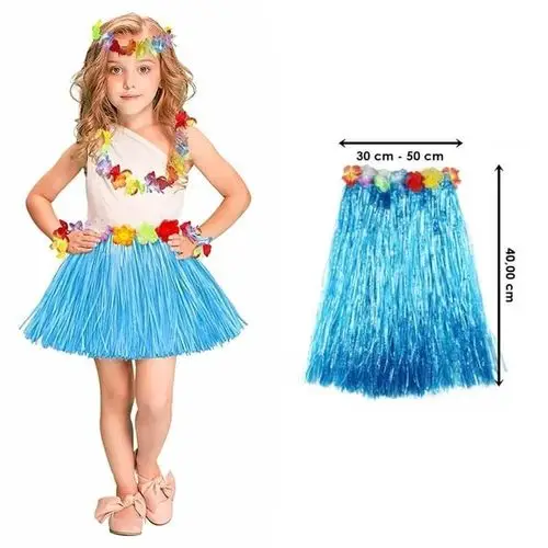 Yetişkin ve Çocuk Uyumlu Mavi Renk Püsküllü Hawaii Luau Hula Etek 40 cm Yetişkin ve Çocuk Uyumlu Mavi Renk Püsküllü Hawaii Luau Hula Etek 40 cm
