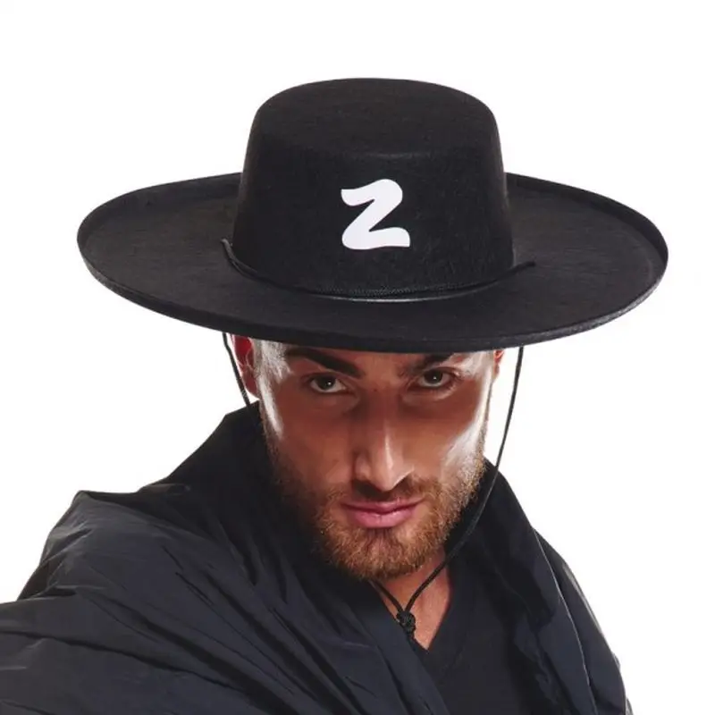 Z Logolu Yetişkin Boy Bağcıklı Zorro Şapkası Z Logolu Yetişkin Boy Bağcıklı Zorro Şapkası